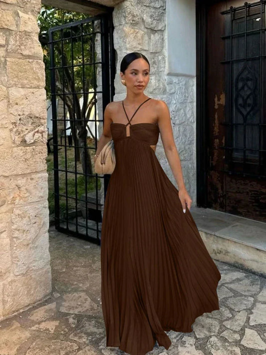 Robe longue plissée élégante pour toutes les occasions