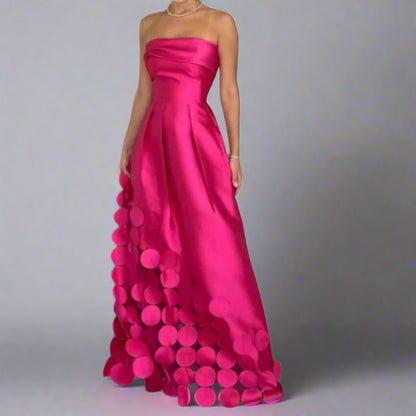 Robe longue sans bretelles pour femme