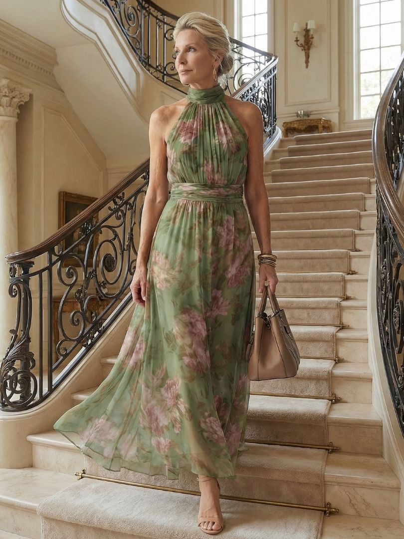 Robe longue sans manches femme