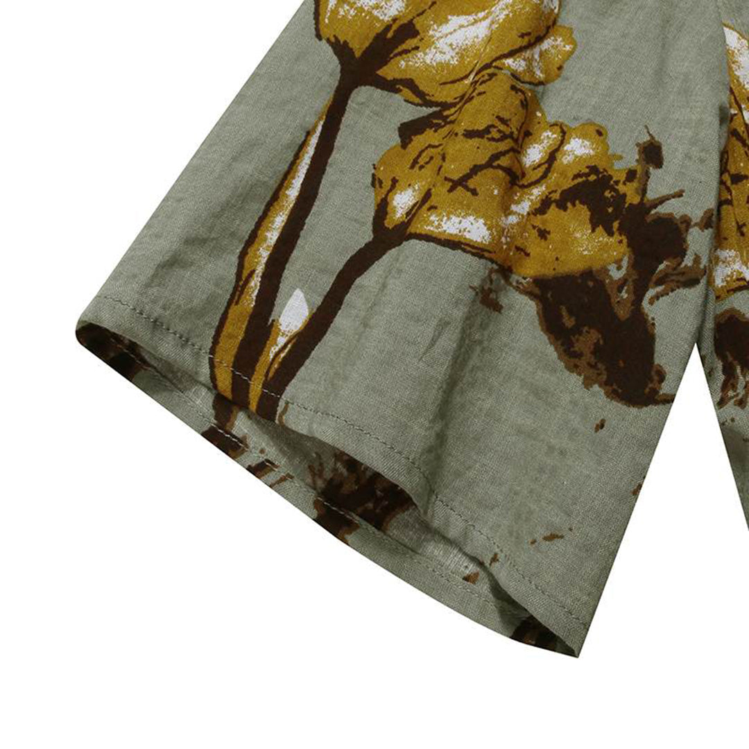 Robe longue trapèze à manches courtes pour femme