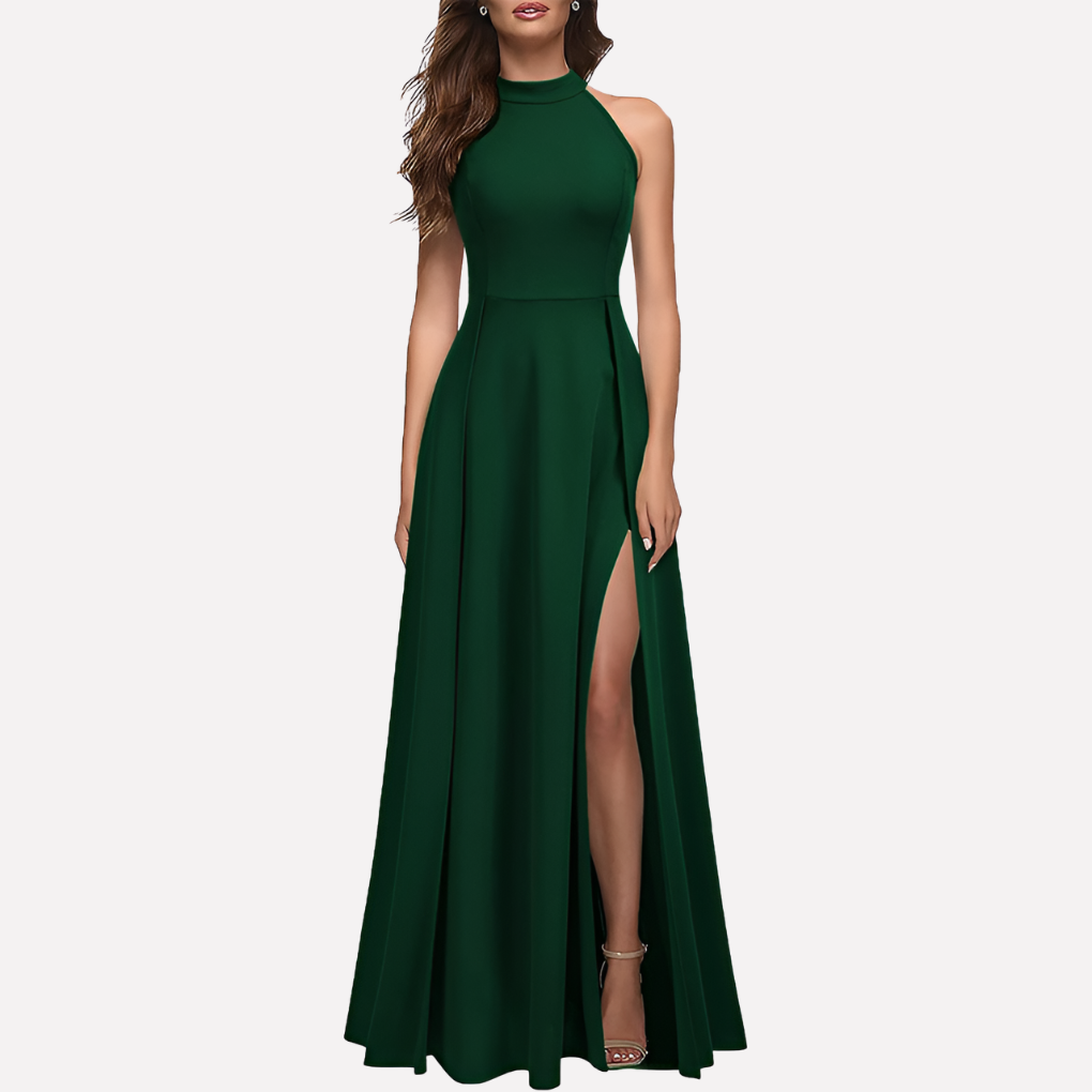 Robe longue trapèze sans manches pour femme
