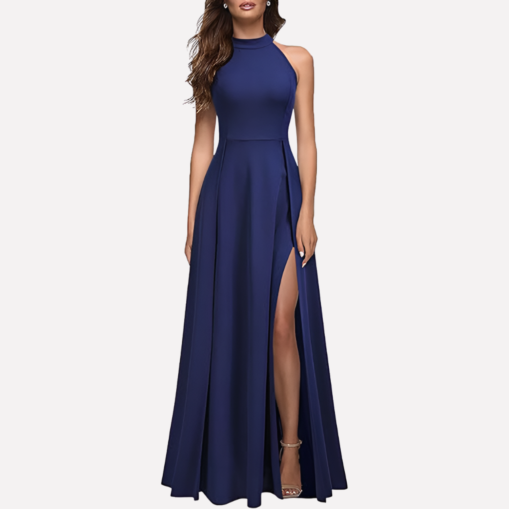 Robe longue trapèze sans manches pour femme