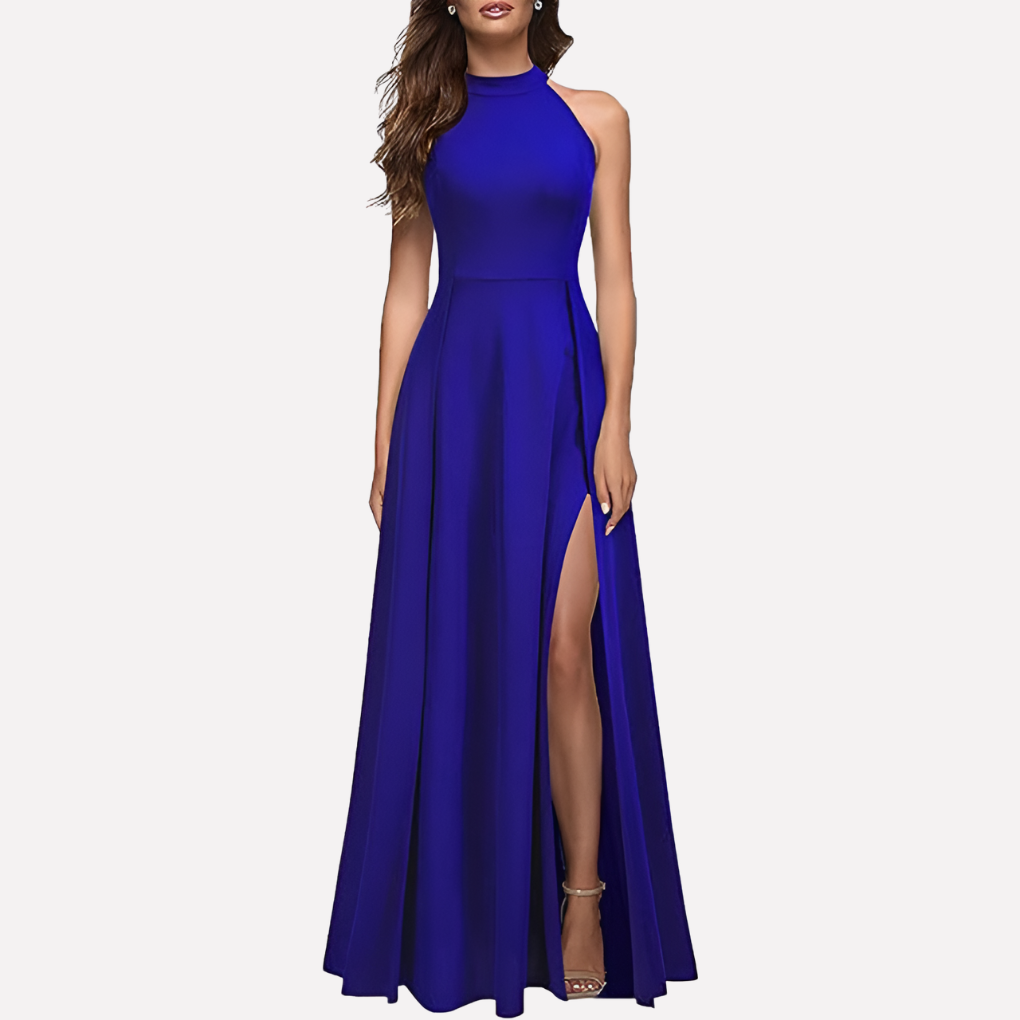 Robe longue trapèze sans manches pour femme