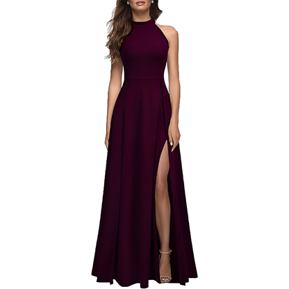 Robe longue trapèze sans manches pour femme