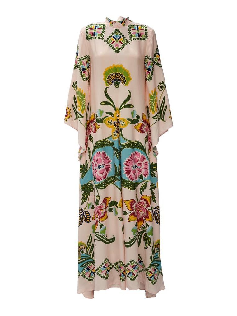 Robe maxi à manches longues à fleurs pour femme