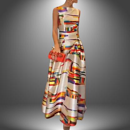 Robe maxi trapèze sans manches pour femme