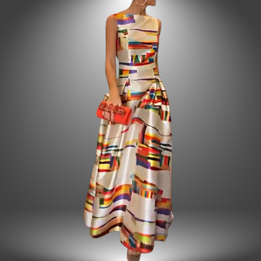 Robe maxi trapèze sans manches pour femme