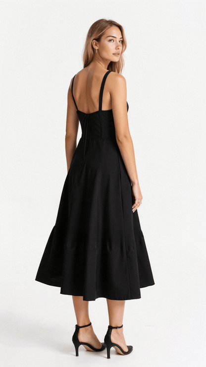 Robe midi à corset – style élégant et flatteur pour la silhouette