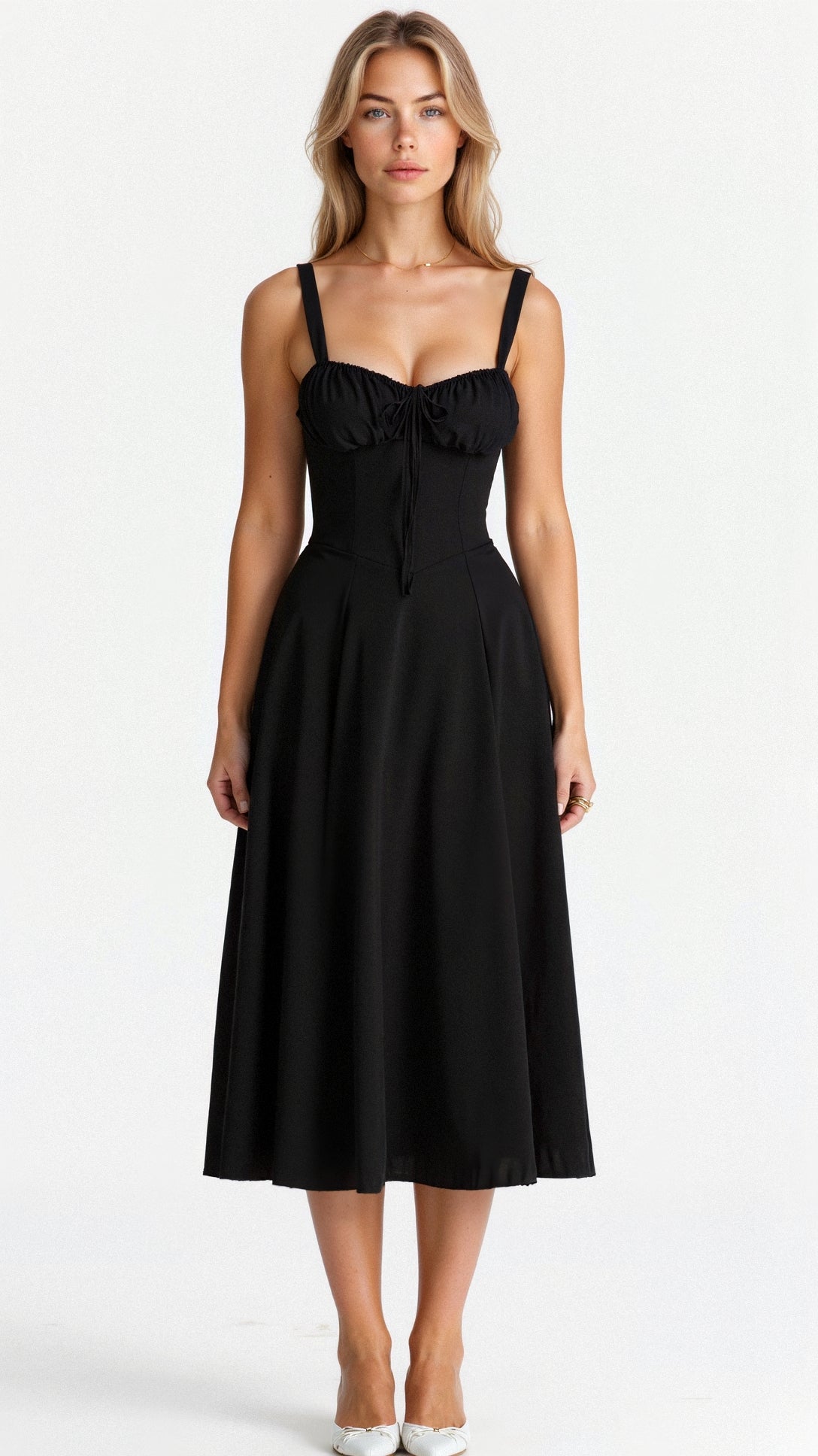 Robe midi à corset – style élégant et flatteur pour la silhouette