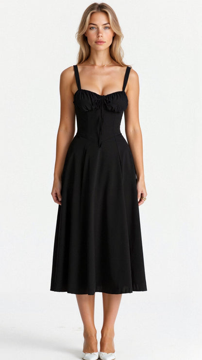 Robe midi à corset – style élégant et flatteur pour la silhouette