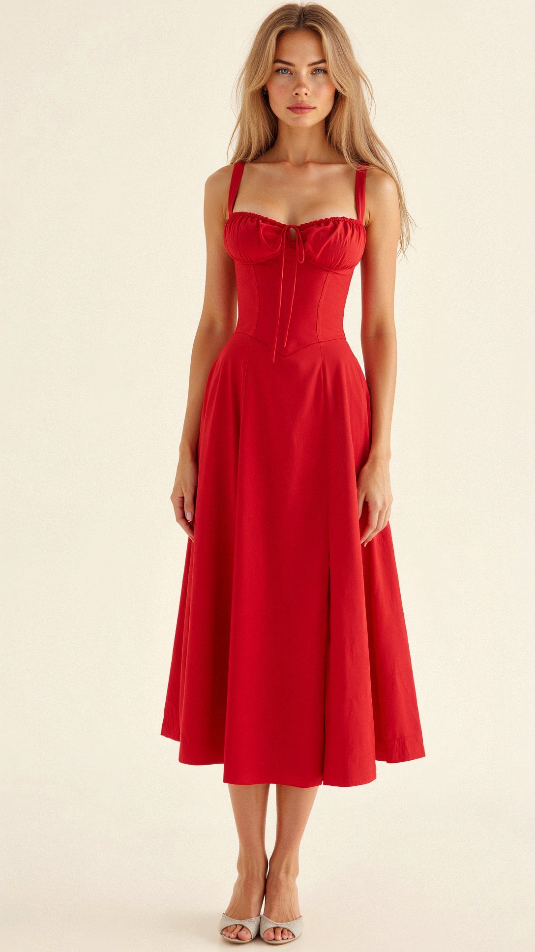 Robe midi à corset – style élégant et flatteur pour la silhouette