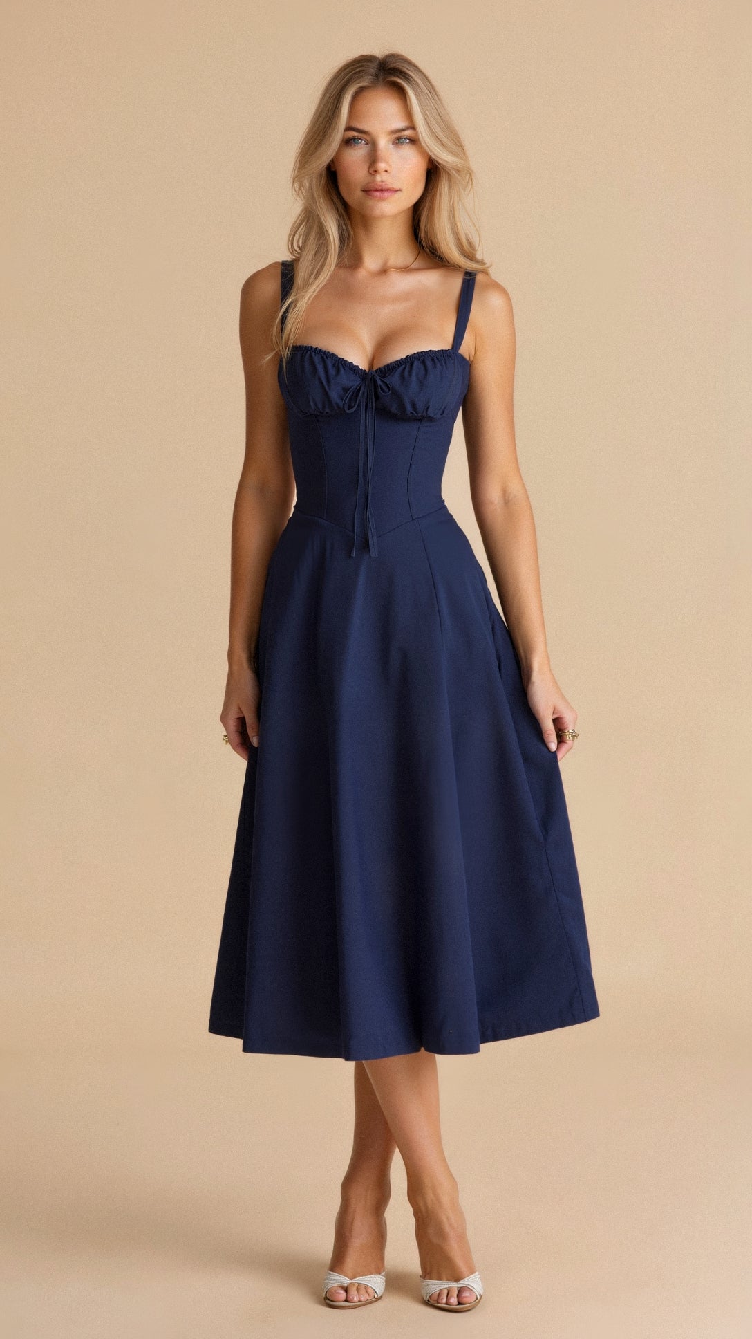 Robe midi à corset – style élégant et flatteur pour la silhouette