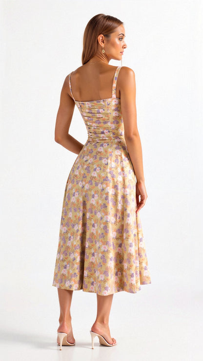 Robe midi à corset – style élégant et flatteur pour la silhouette