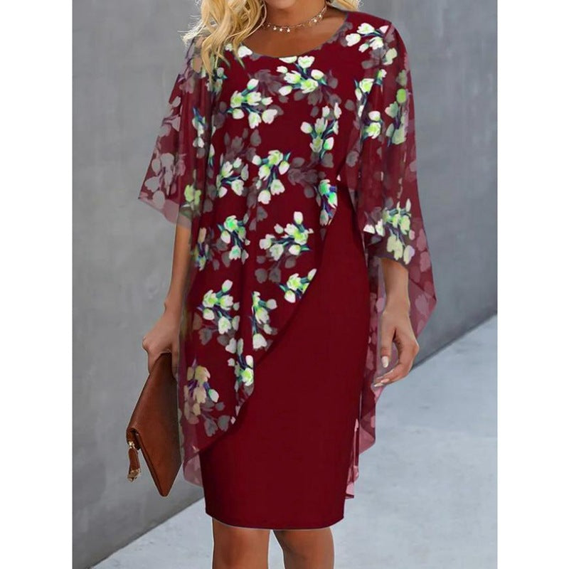 Robe midi à fleurs pour femme