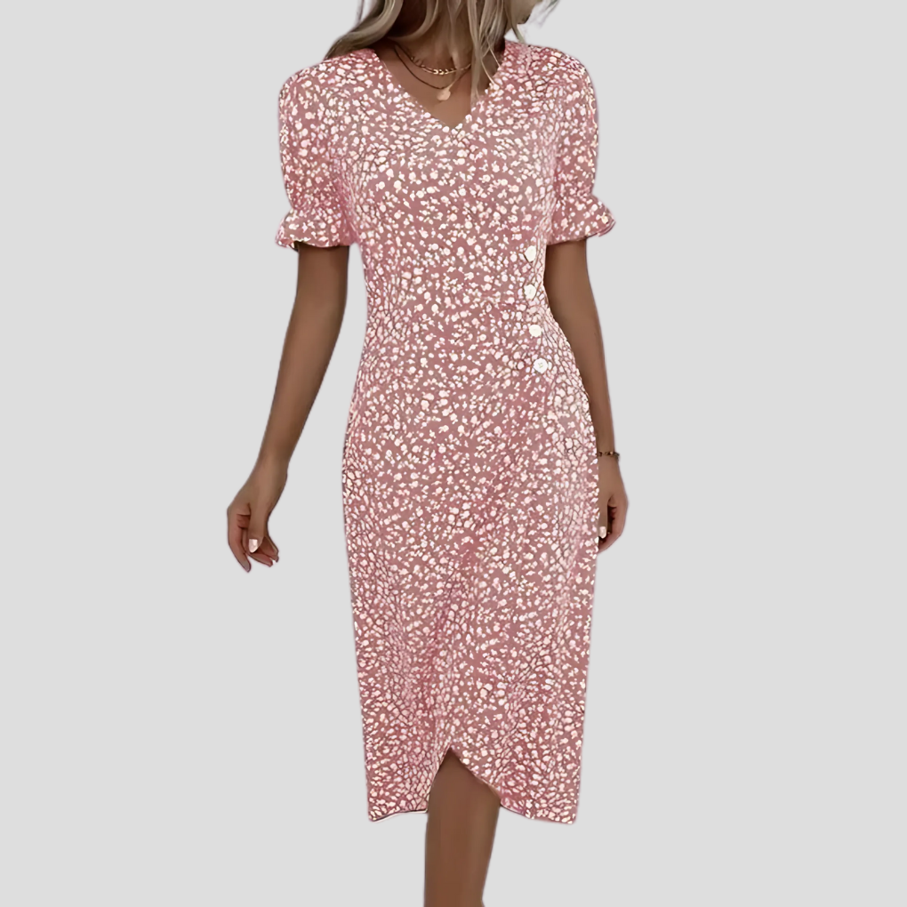 Robe midi à imprimé botanique pour femme