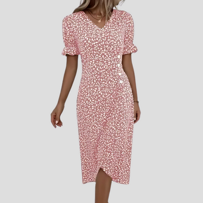 Robe midi à imprimé botanique pour femme