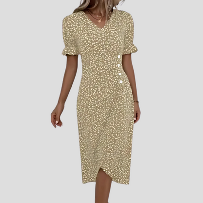 Robe midi à imprimé botanique pour femme