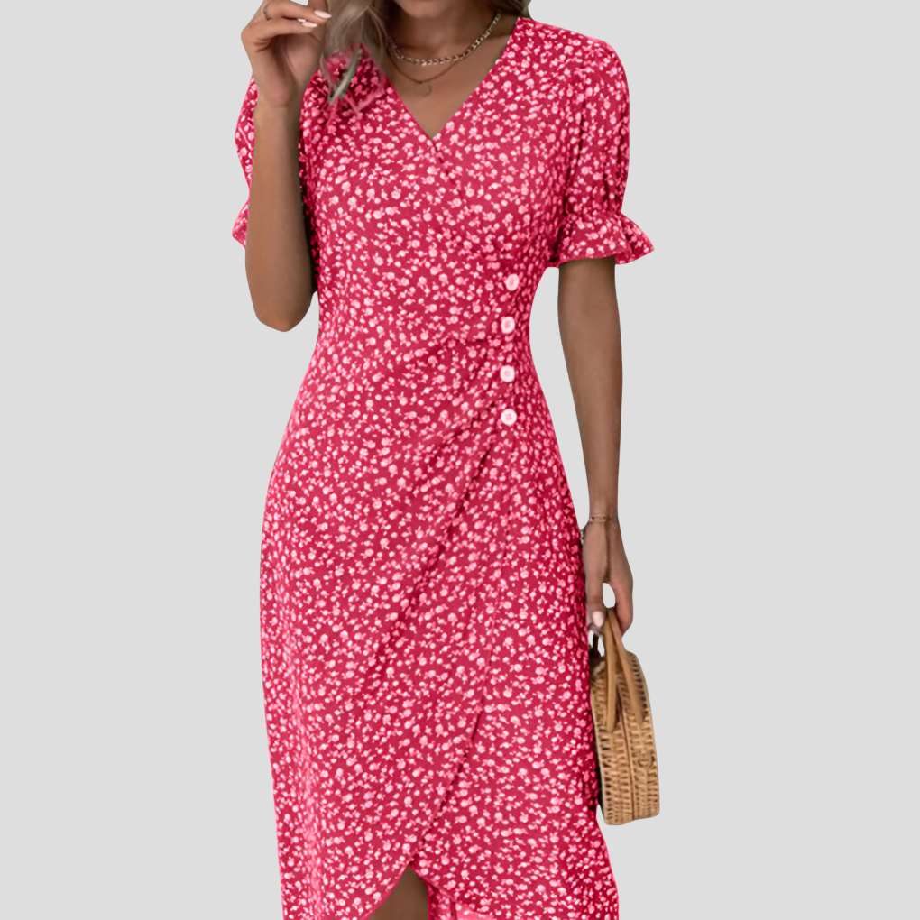 Robe midi à imprimé botanique pour femme