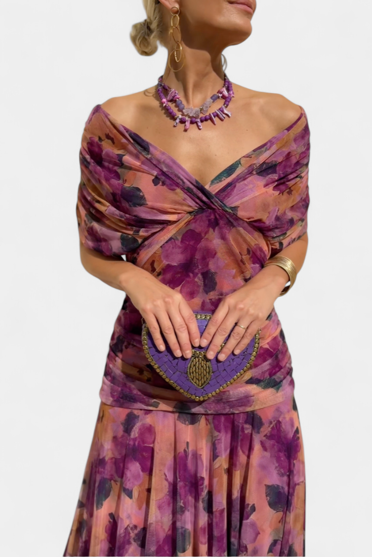 Robe midi cache-cœur à col en V pour femme