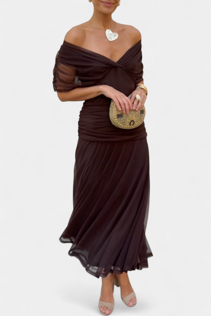 Robe midi cache-cœur à col en V pour femme