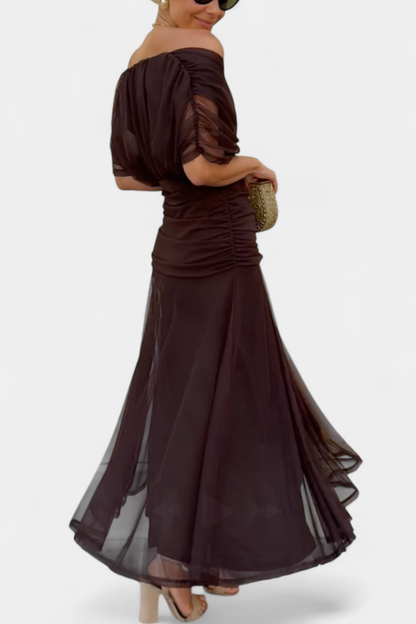 Robe midi cache-cœur à col en V pour femme