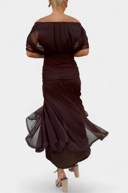 Robe midi cache-cœur à col en V pour femme