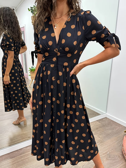 Robe midi chic à pois pour toutes les occasions