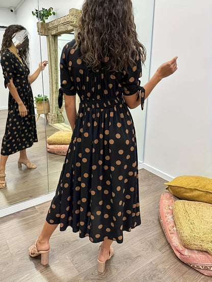 Robe midi chic à pois pour toutes les occasions