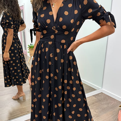 Robe midi chic à pois pour toutes les occasions