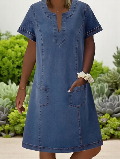 Robe midi chic en jean souple pour une allure sans effort
