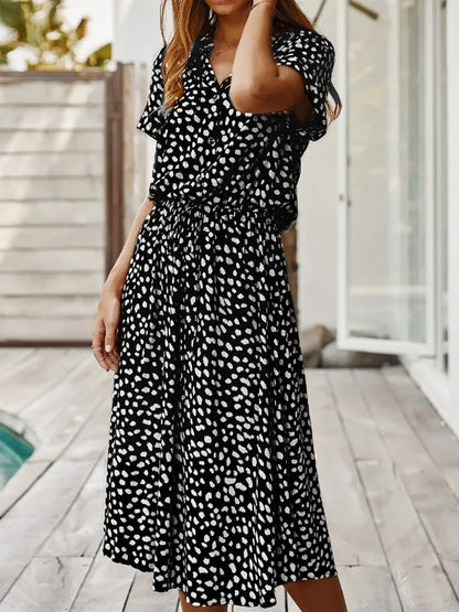 Robe midi d’été imprimée, légère et confortable