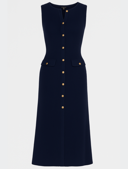 Robe midi élégante à boutons