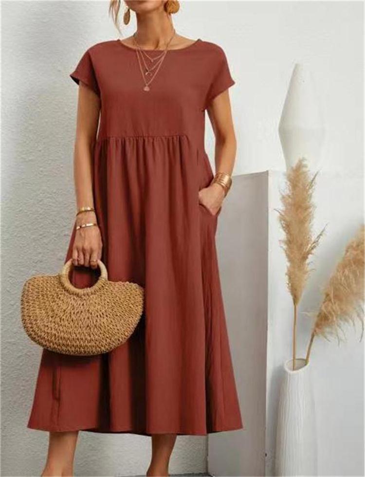 Robe midi élégante à coupe décontractée