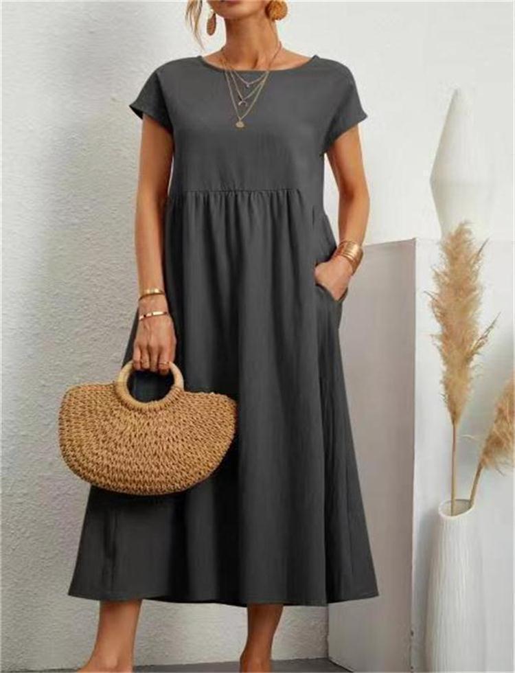 Robe midi élégante à coupe décontractée