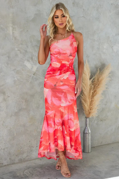 Robe midi élégante à fleurs pour temps chaud