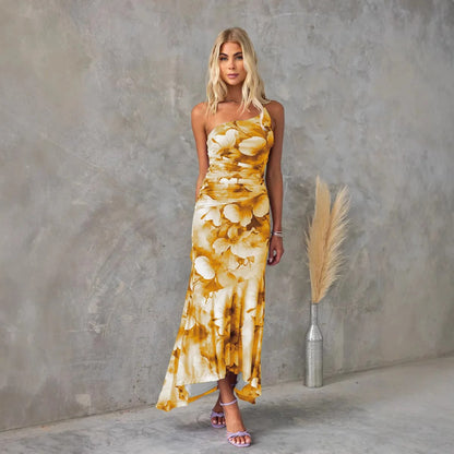Robe midi élégante à fleurs pour temps chaud