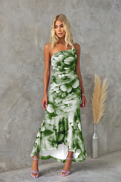Robe midi élégante à fleurs pour temps chaud