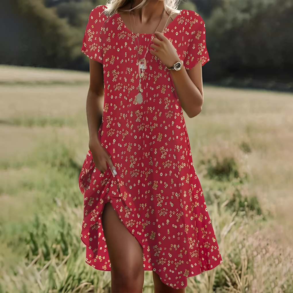Robe midi légère à pois