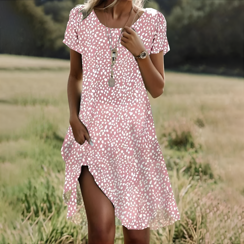 Robe midi légère à pois