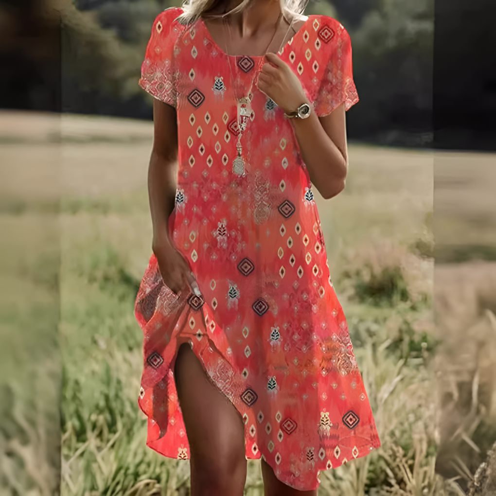 Robe midi légère à pois
