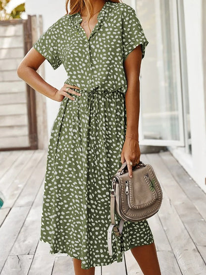 Robe midi légère à pois pour femme
