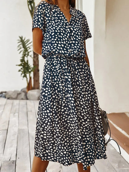 Robe midi légère à pois pour femme