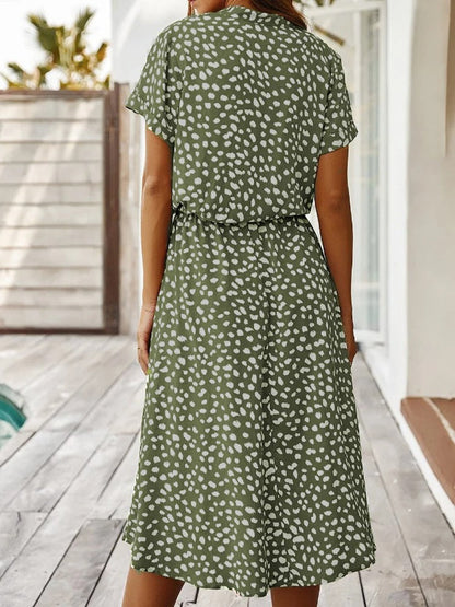 Robe midi légère à pois pour femme