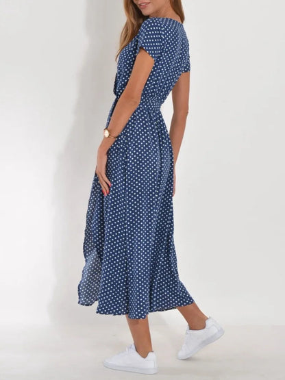 Robe midi portefeuille à fleurs pour femme