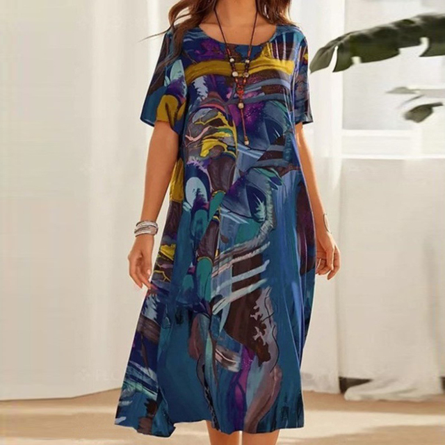 Robe midi trapèze femme