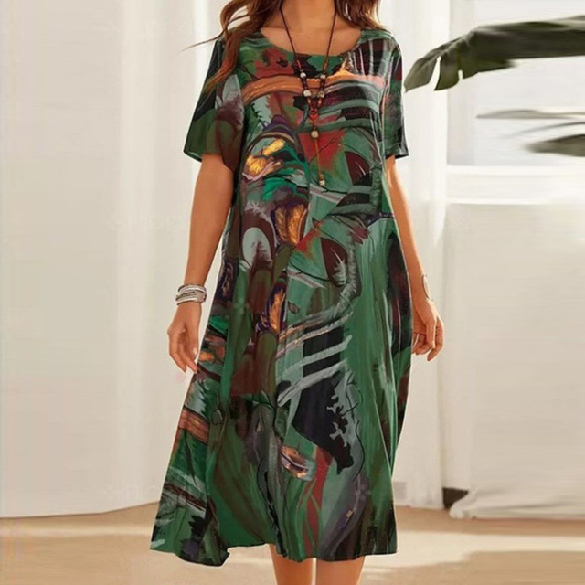 Robe midi trapèze femme