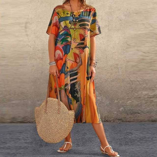 Robe midi trapèze femme