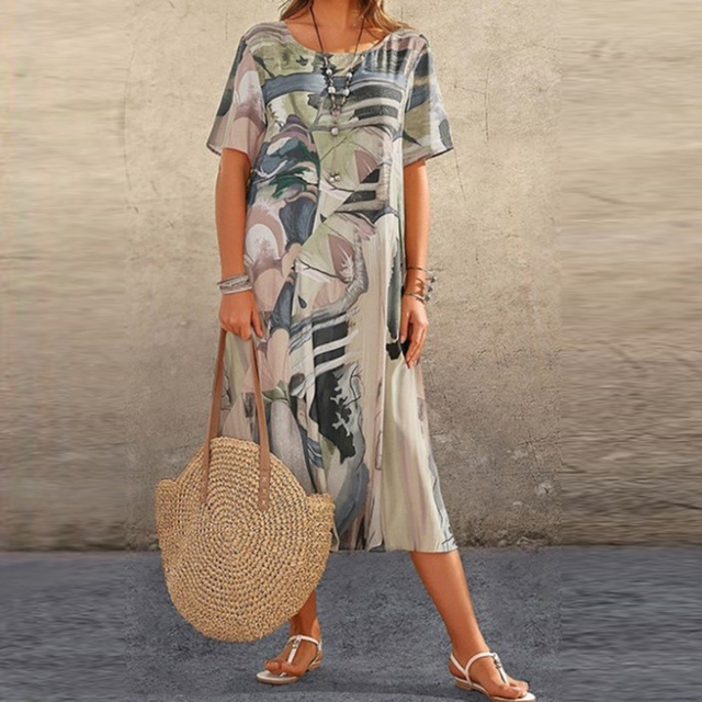 Robe midi trapèze femme