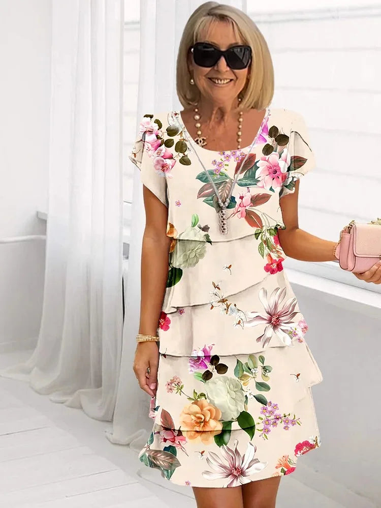 Robe mini à volants pour femme