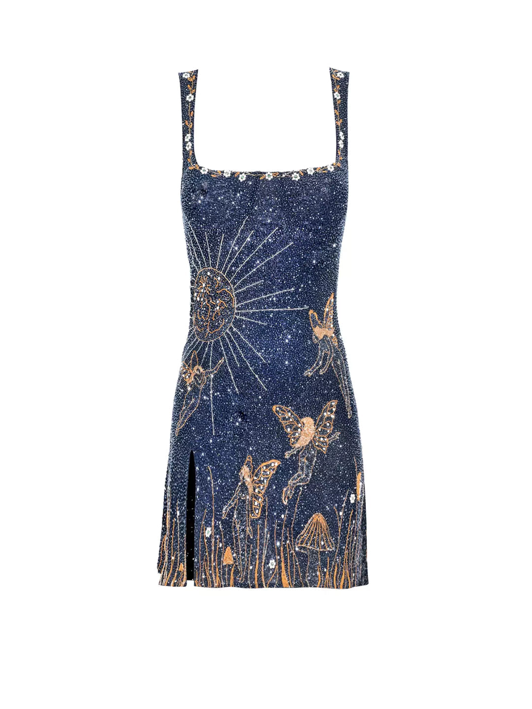 Robe mini moulante pour femme - encolure carrée, sans manches
